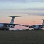 Two Chinese Ilyushin IL-76s aircraft were on the tarmac at an air base in Perth, Australia.