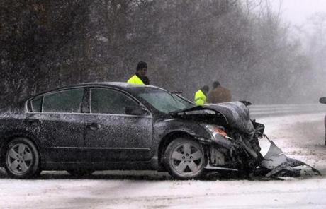 State Police inspected a motor vehicle accident on Route 6 in Sandwich.
