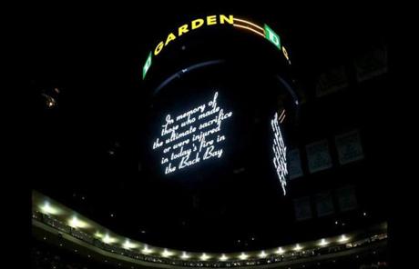 A moment of silence was held Wednesday night prior to the Celtics’ game at TD Garden to honor the fallen firefighters.


