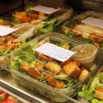 Healthy patient meals at Spaulding Rehab Hospital include salads in the cafe. 