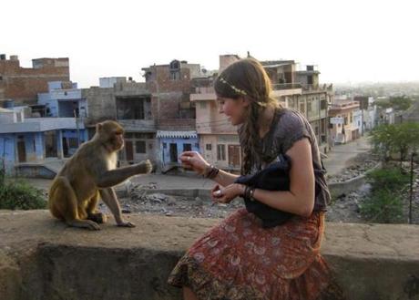 A family photo shows Marina Keegan in India during the summer of 2011.
