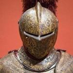 A 1590 field armor on display in the Knights! exhibit at the Worcester Art Museum. 