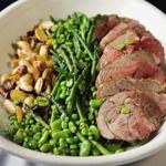 Roast leg of lamb with spring vegetables made by chef Jeremy Sewall. 