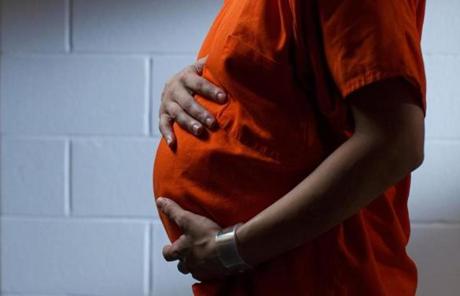 A pregnant female inmate at Western Massachusetts Regional Women's Correctional Center. 
