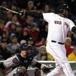 David Ortiz unloads for a mammoth solo home run in the fourth inning on Tuesday. (Barry Chin/Globe Staff)