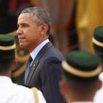 President Obama walked out from a welcoming ceremony at Parliament Square in Kuala Lumpur, Malaysia, on Saturday.