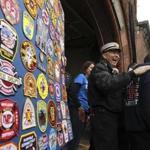 Members of the One Run for Boston, a nation-wide relay race which ran from Calif. to Mass. picking up patches from firehouses along the way, delivered them to the Boylston Street Firehouse in memory of their fallen comrades.