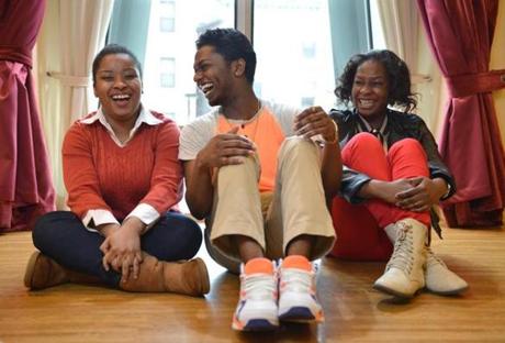 Ashley Herbert (left) of Roxbury, Trinidad Ram-kissoon of Boston, and Dinia Clairveaux of Hyde Park will speak in the national finals of the August Wilson Monologue Competition in New York May 5.
