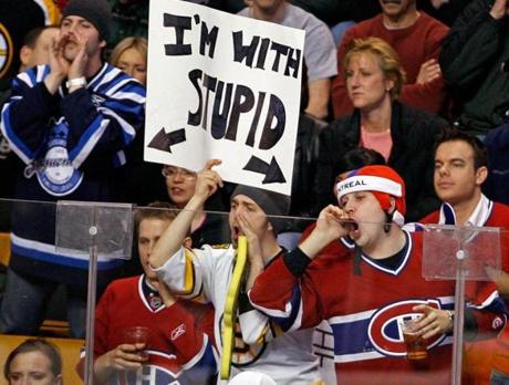 A Bruins fan made clear his sentments in 2008.
