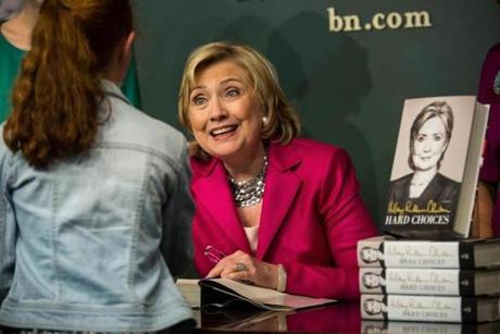 Hillary Clinton attended a book signing at a Barnes & Noble in New York City. 
