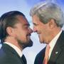 Leonardo DiCaprio huged Secretary of State John Kerry after Kerry introduced DiCaprio at the second day of the State Department's 'Our Ocean' conference at the State Department in Washington, D.C.