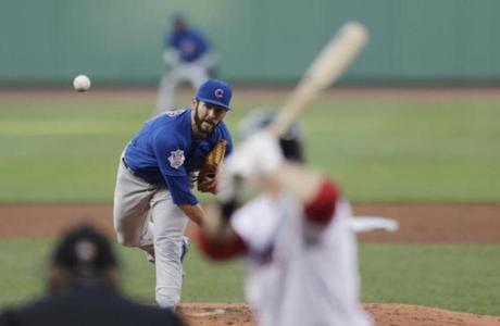 The Red Sox had no luck solving Cubs starter Jake Arrieta on Monday. (AP Photo/Charles Krupa)

