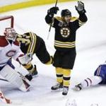 The Bruins are hoping scenes like this (Jarome Iginla celebrating a goal against the Canadiens) continue to play out  during the 2014-15 season.