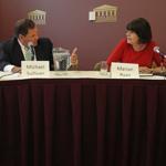  Middlesex District Attorney Marian Ryan and Middlesex Clerk of Courts Michael Sullivan debated on Tuesday night.
