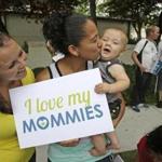 Same-sex marriage advocates gathered Wednesday in Salt Lake City.