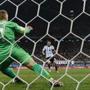 Argentina's Lionel Messi shoots to score his penalty past Jasper Cillessen of the Netherlands.