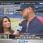 Screenshot of NESN video with Jenny Dell and Red Sox's Will Middlebrooks