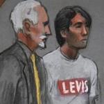 In a file courtroom sketch, Khairullozhon Matanov, right, appeared with attorney Paul Glickman.