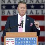 Tom Glavine spoke during Sunday?s induction ceremony in Cooperstown.