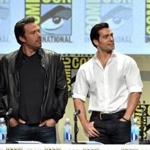 Ben Affleck (left) and Henry Cavill, on stage in San Diego.