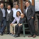 Boston, Ma., 07/16/14, The Frattaroli family has multi generations in their Restaurant, Lucia. Left to right, Donato, Filippo, Donato, Gianni, Arturo, Philip. For story about children staying or leaving the family businesses. Section: G Suzanne Kreiter/Globe staff (The Boston Globe.