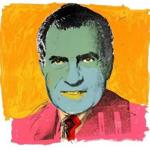 Richard Nixon in Andy Warhol?s ?Vote McGovern.? 