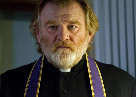 Brendan Gleeson (top and far left, with Chris O?Dowd) as Father James in ?Calvary.? Above: director John Michael McDonagh.
