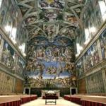 The Sistine Chapel is one of the six master-pieces on which the book focuses.