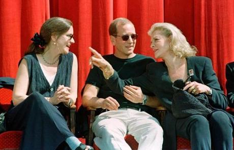 Bacall is seen with her children, Leslie and Stephen, at ceremonies honoring Humphrey Bogart in 1997.
