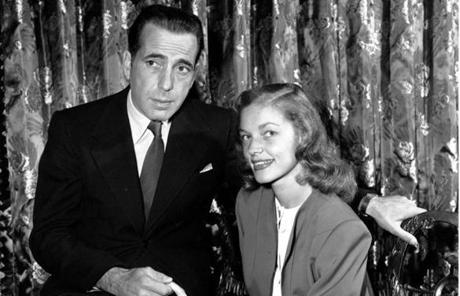 Humphrey Bogart and Lauren Bacall in 1945.
