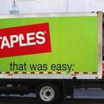 A Staples truck delivered office supplies in San Diego last year.