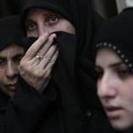 Relatives grieved for Widad Mustafa Deif, wife of Hamas?s military leader, at her funeral in Gaza on Wednesday. Deif and her 8-month-old son died in an Israeli airstrike Tuesday.  