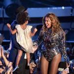 Beyonce was joined onstage by husband Jay Z and their daughter, Blue Ivy.