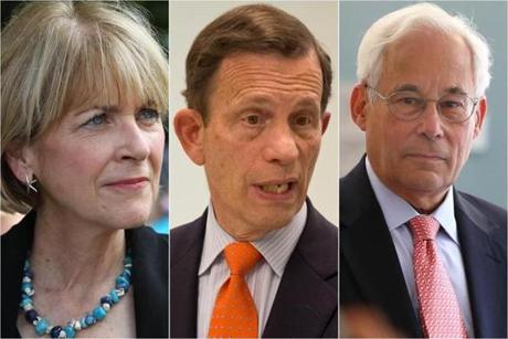 Martha Coakley, Steve Grossman, and Don Berwick are vying to win the Democratic primary Tuesday.
