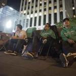 People were already lining up in New York City ahead of the expected release of the iPhone 6 and other Apple products this week. 