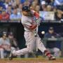 Mookie Betts connects for a single in the fourth inning on Thursday. He finished with two hits and scored twice. Denny Medley-USA TODAY Sports