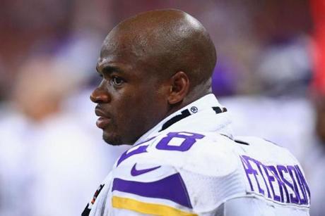 Vikings running back Adrian Peterson was deactivated for Sunday?s game against the Patriots.
