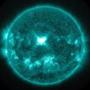 A NASA image shows an extreme ultra-violet wavelength image of a solar flare captured about 1:45 p.m. EDT on Wednesday. 
