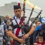 Piper Ryan Randall led a pro-Scottish independence rally in the suburbs of Edinburgh on Thursday.