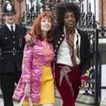 Above: Hayley Atwell as Kathy Etchingham  and André Benjamin as Jimi Hendrix. Left: Imogen Poots as Linda Keith.
