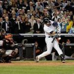 Derek Jeter hit a walk-off single during the ninth inning against the Baltimore Orioles at Yankee Stadium.  