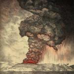 Lithograph of the 1883 volcanic eruption on Krakatoa.
