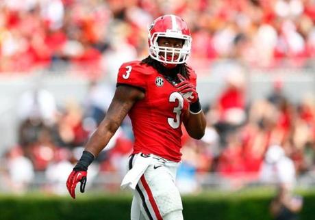 Todd Gurley of the Georgia Bulldogs walked off the field between downs against the Tennessee Volunteers in Athens, Ga., on Sept. 27.
