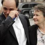 Bernard F. Baran and his mother, Bertha Shaw, after he was released from prison in Pittsfield in 2006.