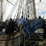 Officials came aboard Old Ironsides Friday.