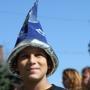 Ben Friedman of Israel donned a wizard hat during his tour of Salem.