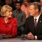 Martha Coakley and Charlie Baker worked to avoid awkward moments.
