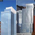 The 21-story InterContinental Boston hotel won architectural awards after it opened in 2006. Its distinctive curved glass facade closely matches renderings of the development, and was intended to mimic billowing sails.