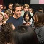 Jake Gyllenhaal with fans at AMC Loews Boston Common for a preview screening of ?Nightcrawler.?