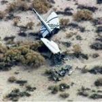 Wreckage of what is believed to be SpaceShipTwo in Southern California's Mojave Desert.